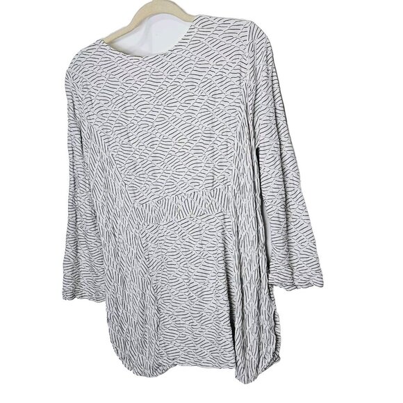 Habitat White & Black Textured Tunic Top With Pockets Womens Medium Lagenlook‎ - Picture 2 of 9
